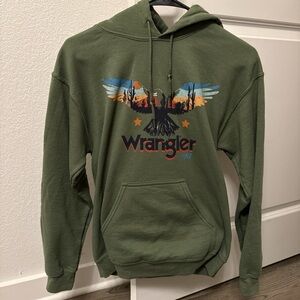 Wrangler Olive Graphic Hoodie for Men
